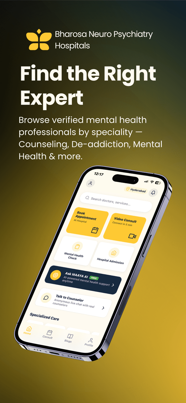 Bharosa Hospitals — Mental Health App screenshot 1