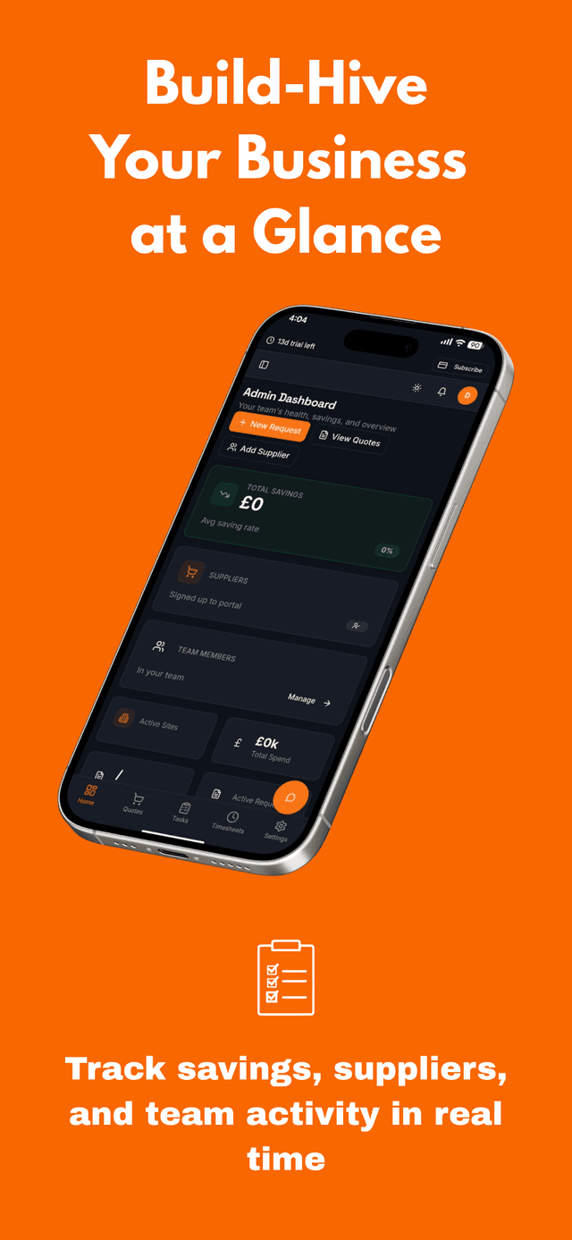Build Hive — Construction Procurement Platform mobile app 1