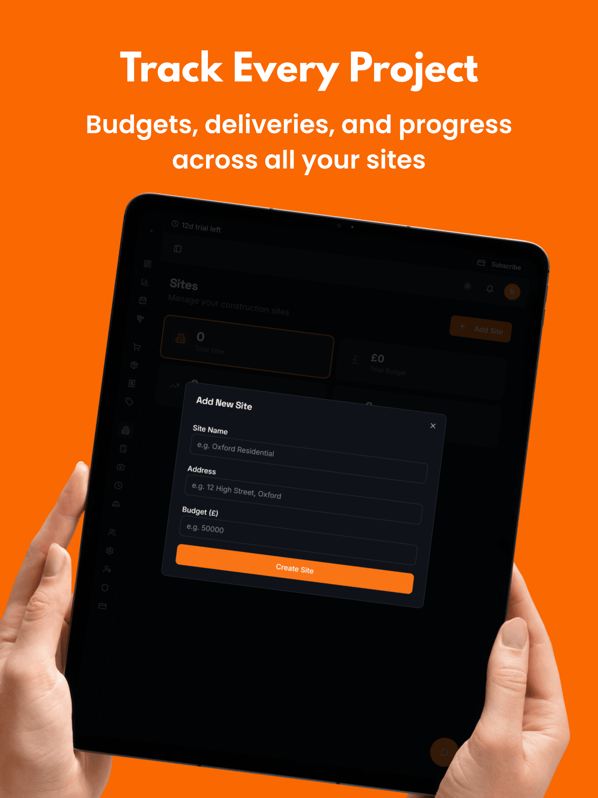 Build Hive — Construction Procurement Platform tablet view 4