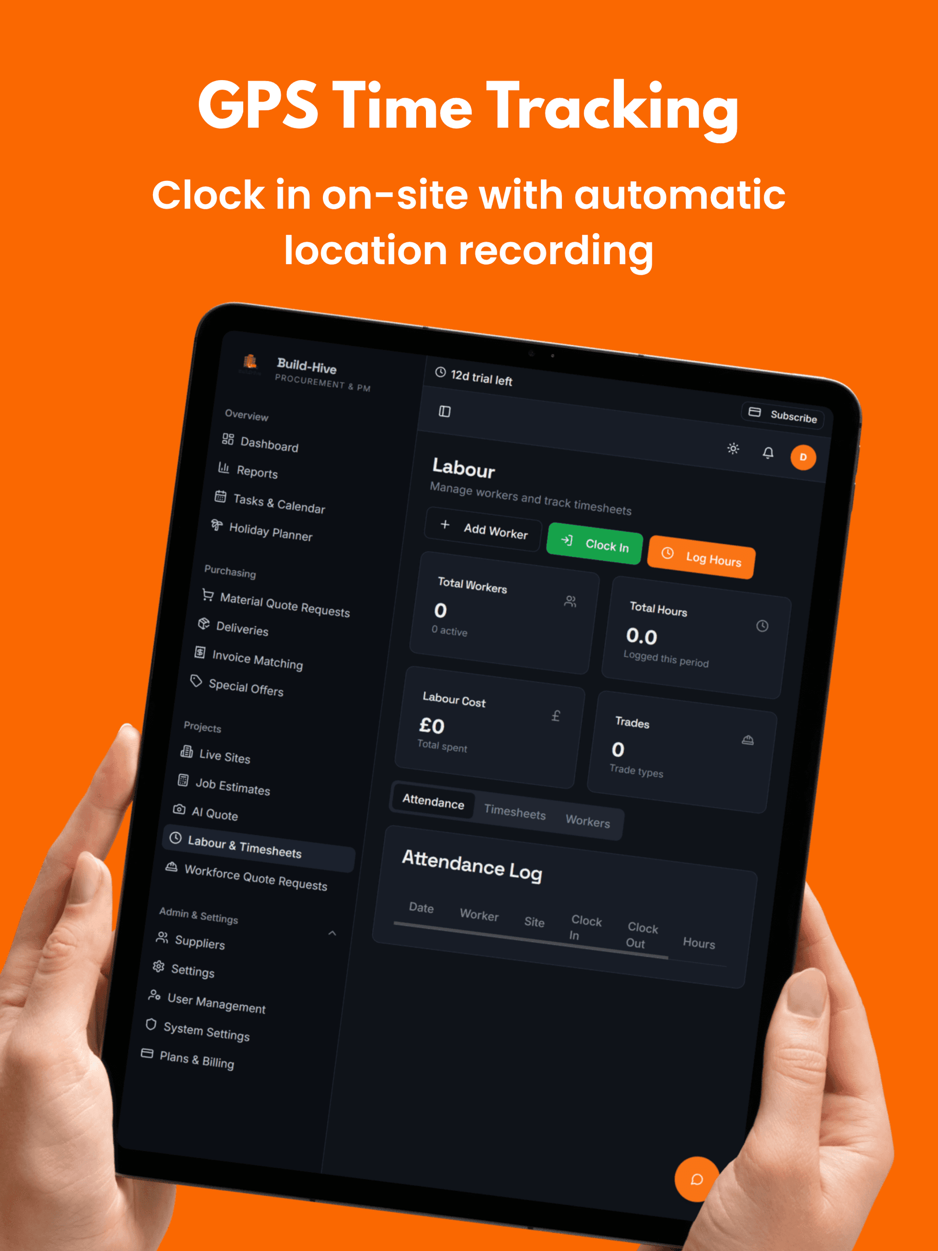 Build Hive — Construction Procurement Platform tablet view 6