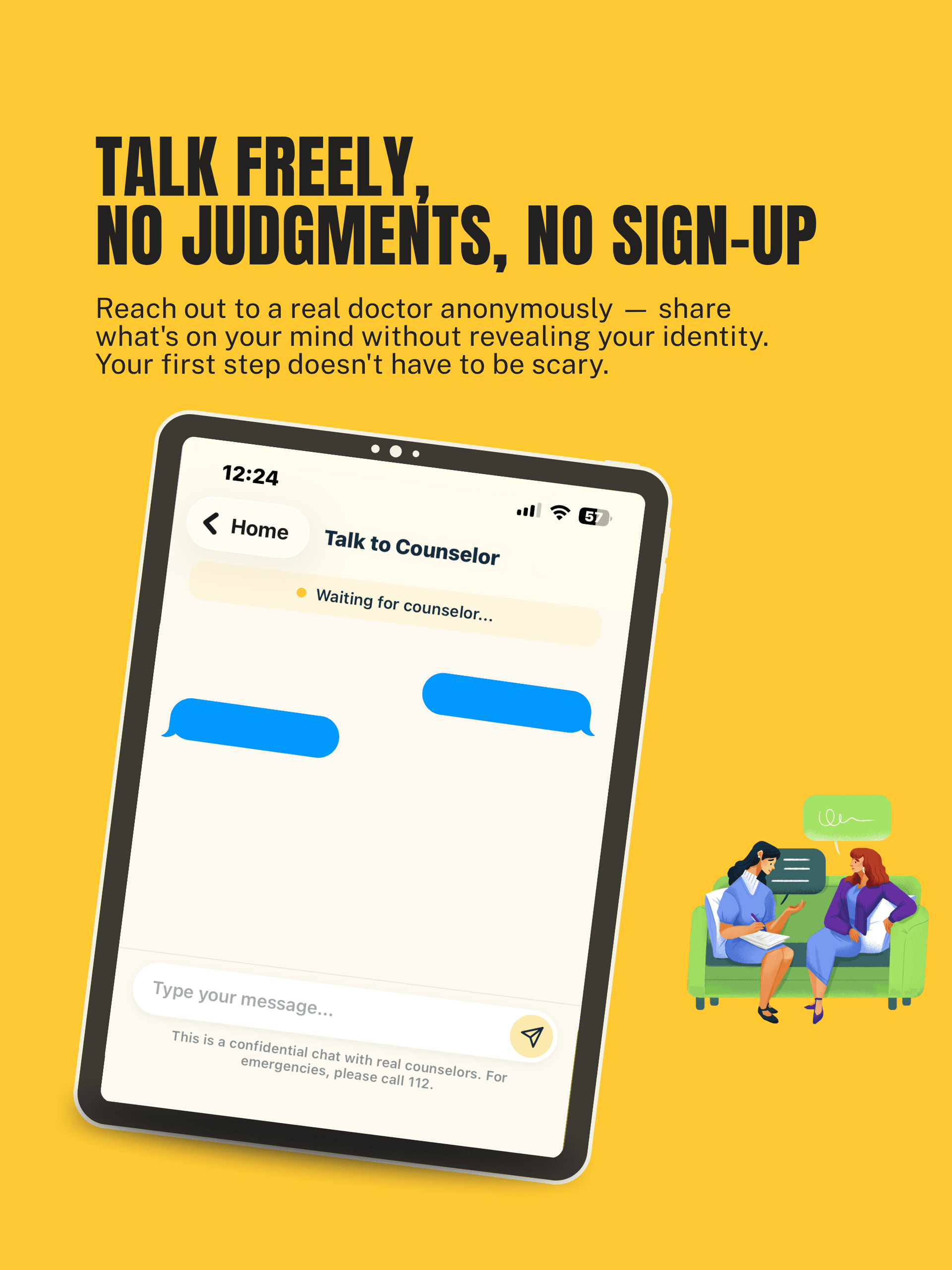 Bharosa Hospitals — Mental Health App tablet view 4